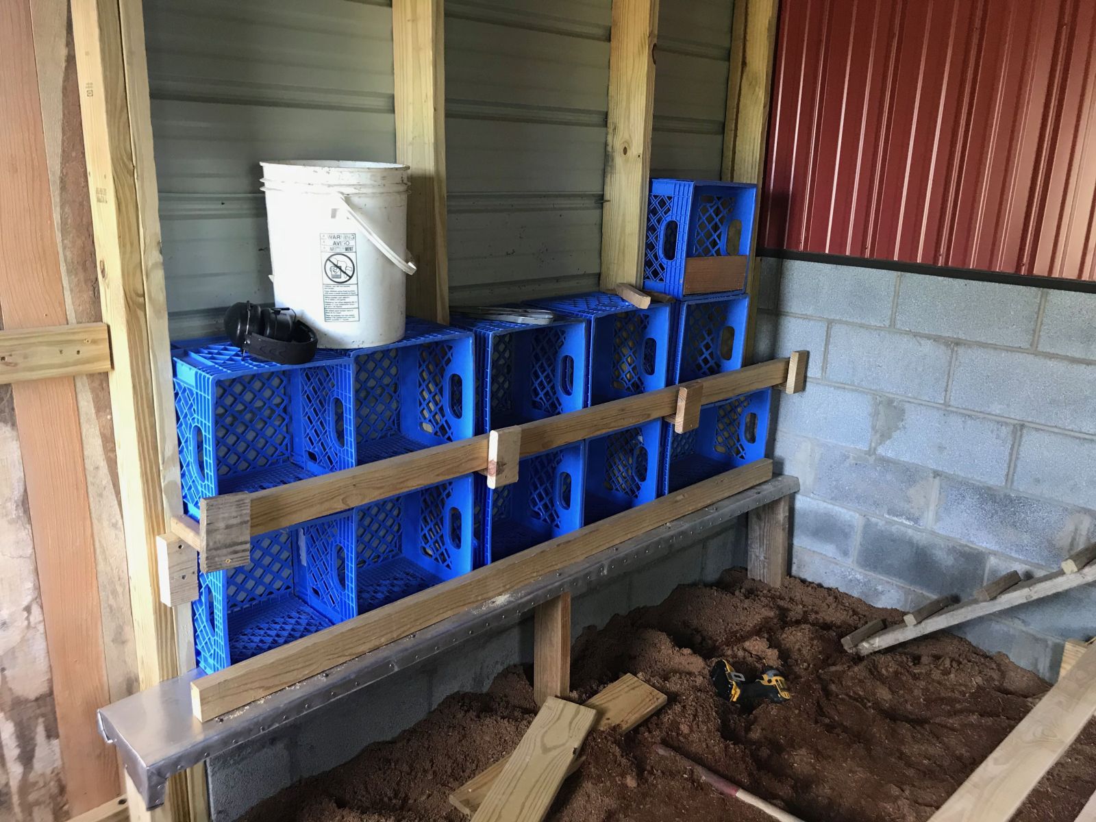 Laying boxes in the new coop